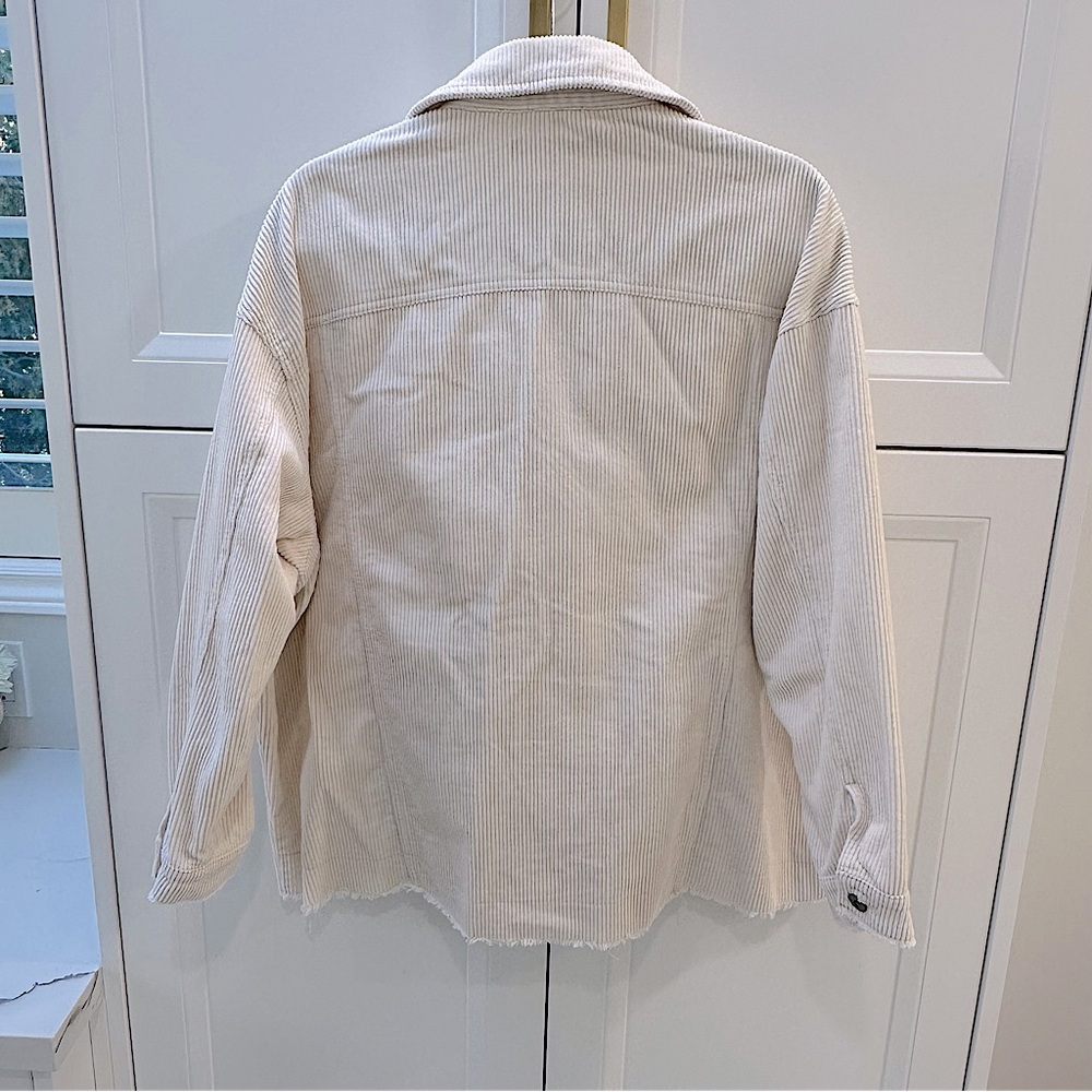 ZARA Cream Corduroy-Style Layer Button Up Jacket - Picture 3 of 6